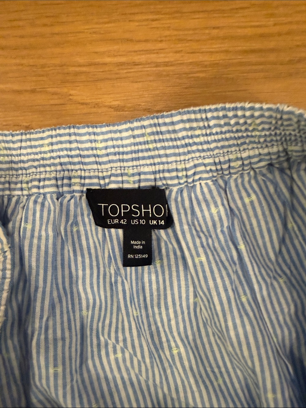Top Shop Blue Stripe Off-Shoulder Ruffle Dress - Picture 4 of 4
